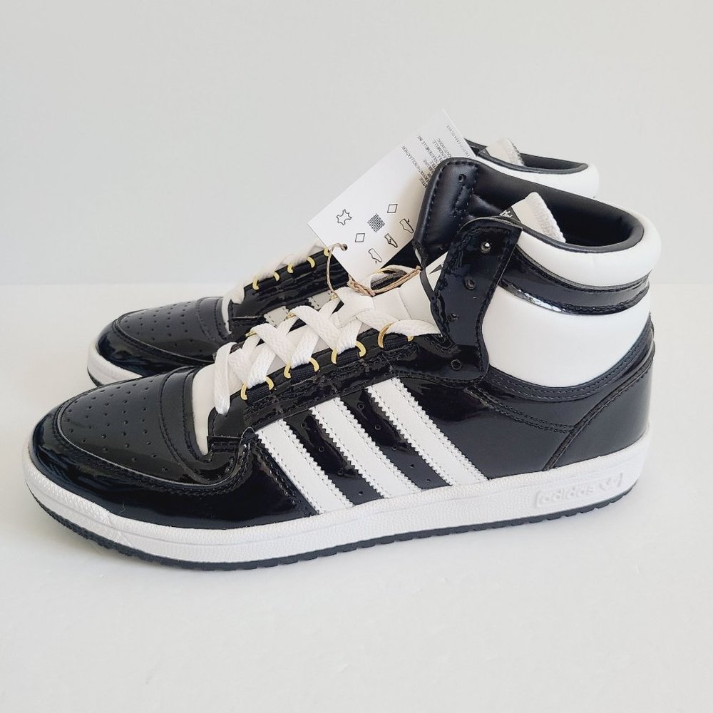 NEW Adidas OG Top Ten RB Patent Leather Shoes FZ6191 Size 9.5 Black